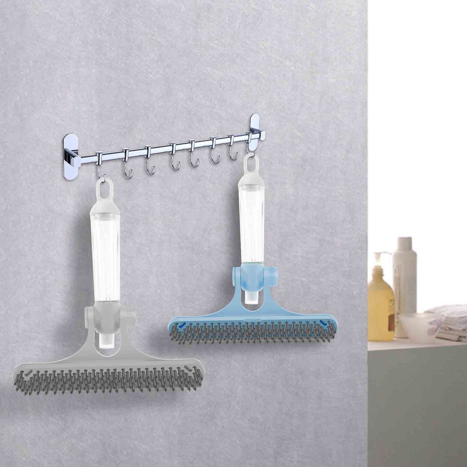 4167 4 in 1 Multifunctional Glass Scraper, Window Glass Wiper with Watering Can, Silicon Cleaning Squeegee with Two Brush Heads, Practical Squeegee for Shower Doors, Windows, Tiles and Car Glass 4167 4 in 1 Multifunctional Glass Scraper, Window Glass Wiper with Watering Can, Silicon Cleaning Squeegee with Two Brush Heads, Practical Squeegee for Shower Doors, Windows, Tiles and Car Glass